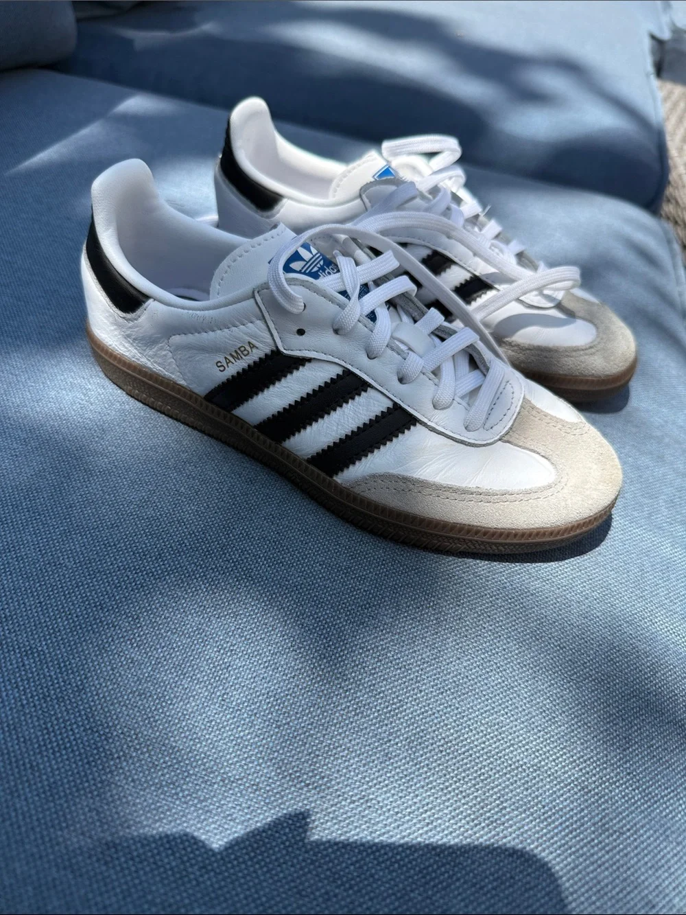 adidas Kids Samba Sneakers - White Black with Gum Sole